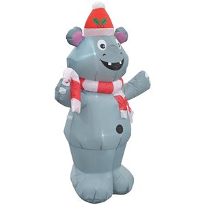 jeco giant weather resistant polyester inflatable led christmas bear