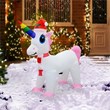 Jeco 3.5' Giant Weather Resistant Polyester Inflatable LED Christmas Unicorn
