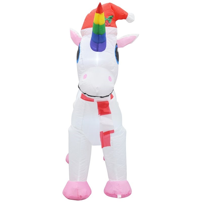 Jeco 3.5' Giant Weather Resistant Polyester Inflatable LED Christmas Unicorn