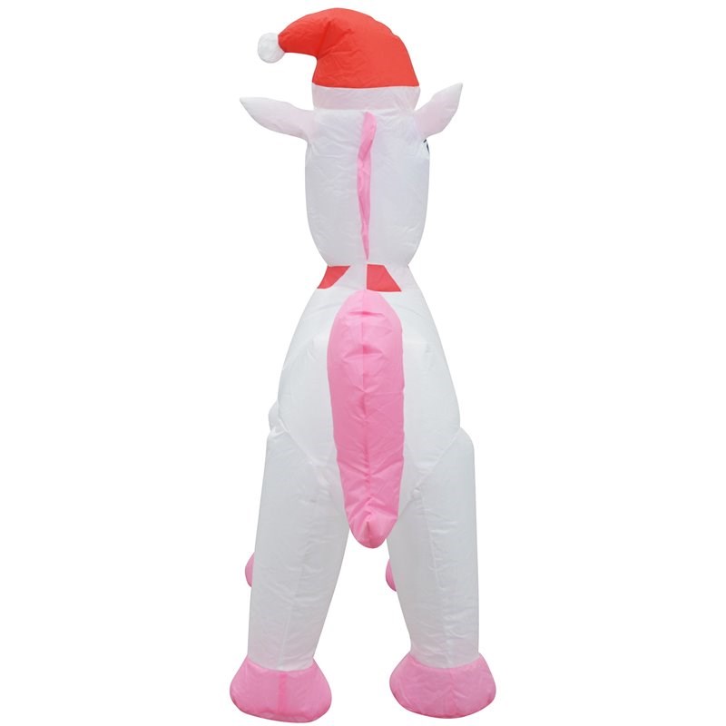 Jeco 3.5' Giant Weather Resistant Polyester Inflatable LED Christmas Unicorn