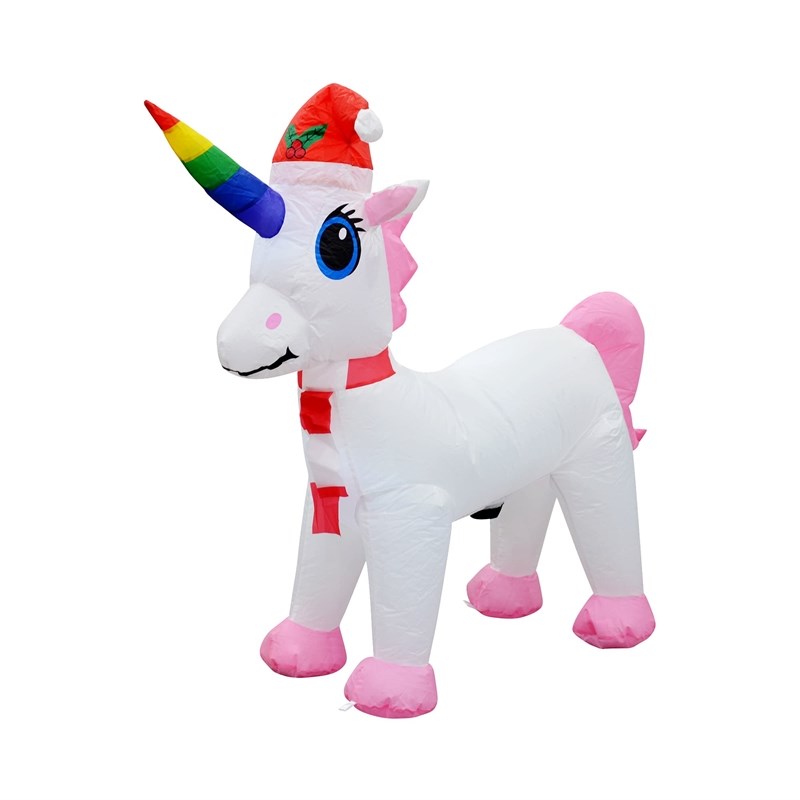 Jeco 3.5' Giant Weather Resistant Polyester Inflatable LED Christmas Unicorn