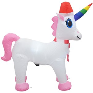 Jeco 3.5' Giant Weather Resistant Polyester Inflatable LED Christmas Unicorn