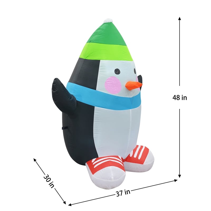 Jeco Giant Weather Resistant Polyester Inflatable LED Christmas Penguin