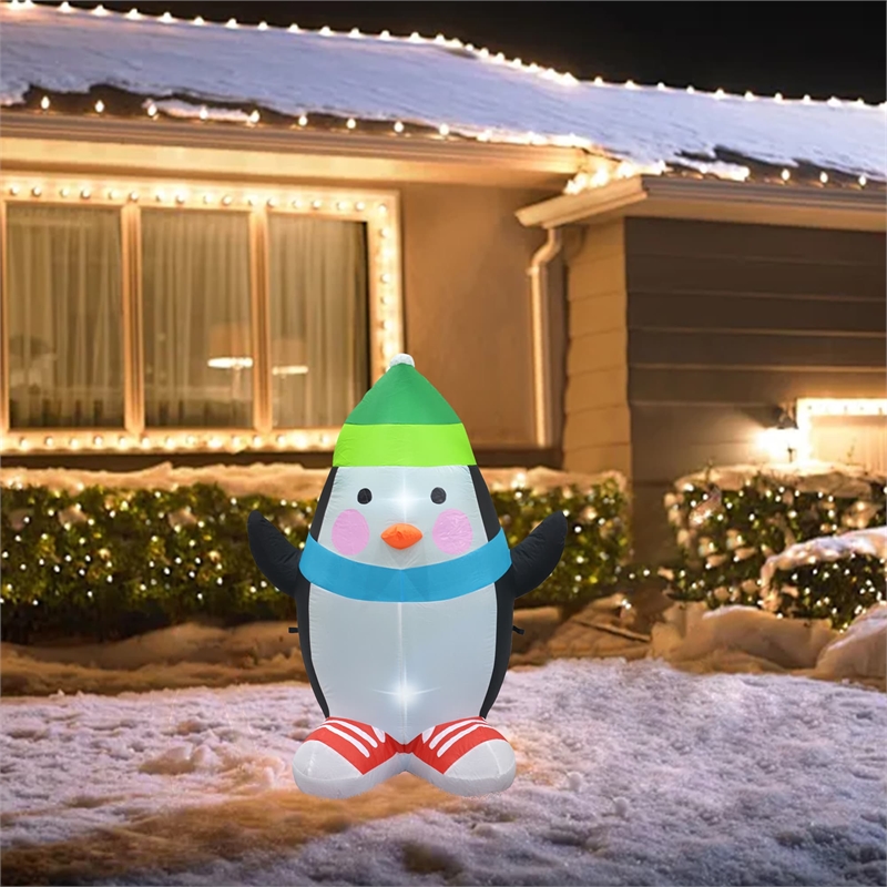 Jeco Giant Weather Resistant Polyester Inflatable LED Christmas Penguin