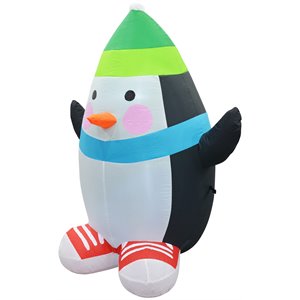 jeco giant weather resistant polyester inflatable led christmas penguin