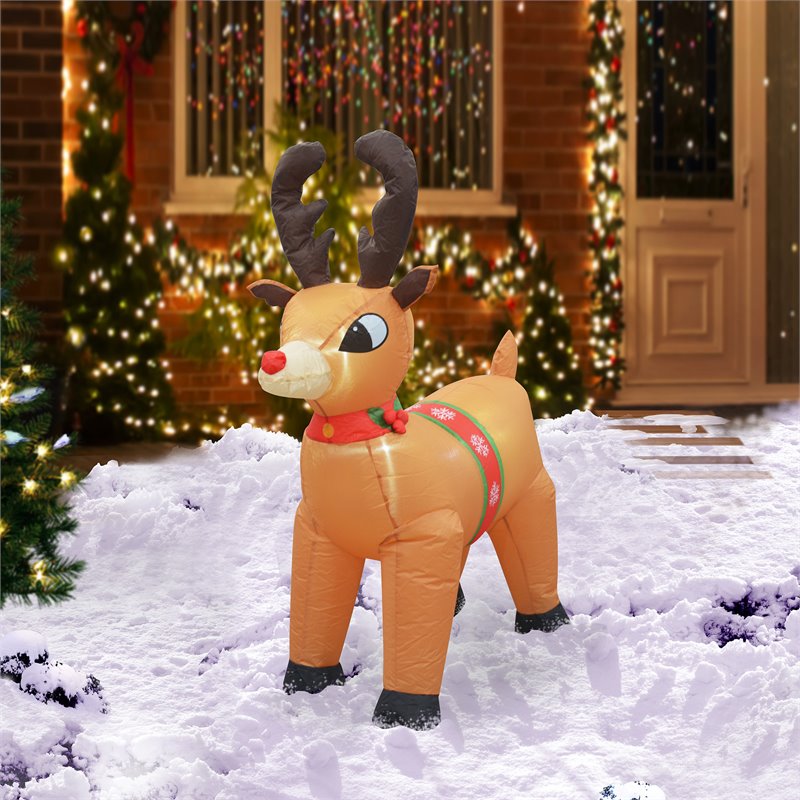 Jeco Giant Weather Resistant Polyester Inflatable LED Christmas Reindeer