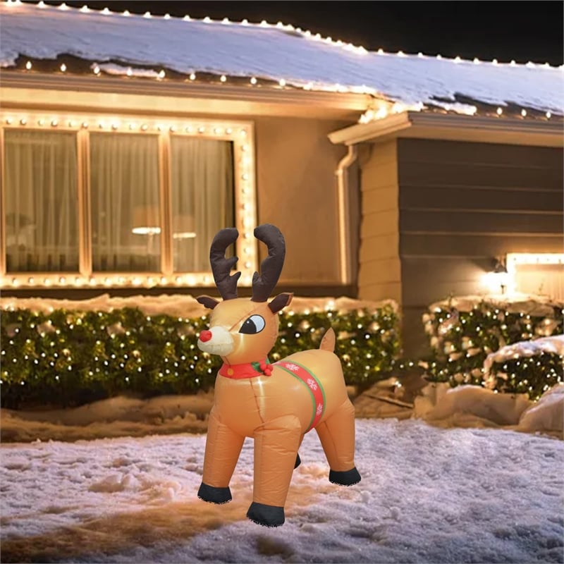 Jeco Giant Weather Resistant Polyester Inflatable LED Christmas Reindeer