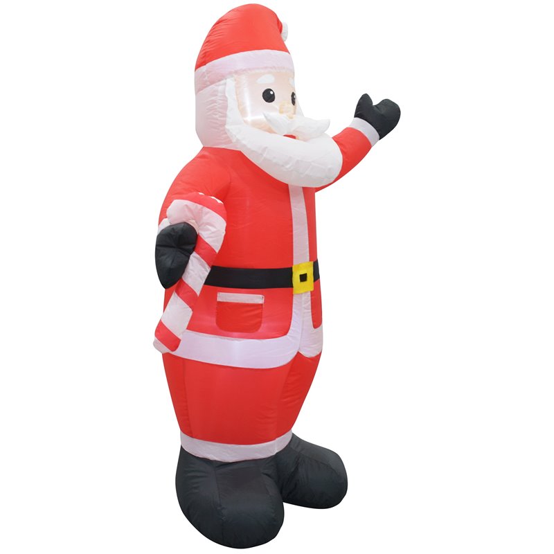 Jeco Weather Resistant Polyester Inflatable LED Christmas White Beard Santa
