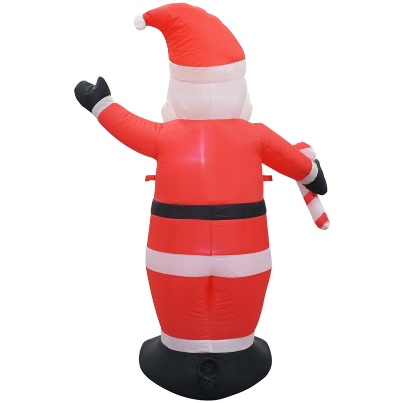 Jeco Weather Resistant Polyester Inflatable LED Christmas White Beard Santa