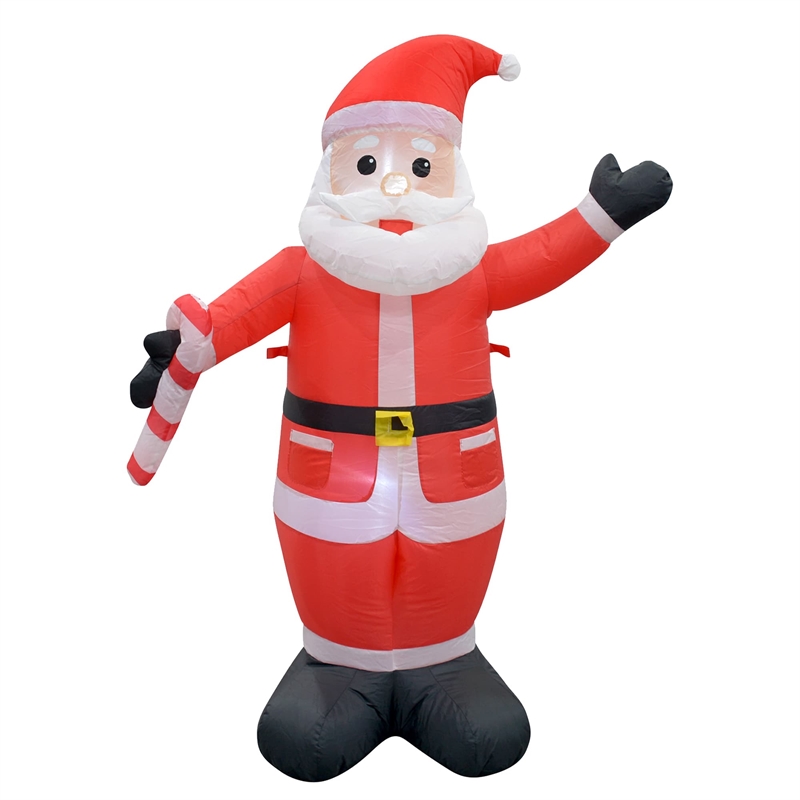 Jeco Weather Resistant Polyester Inflatable LED Christmas White Beard Santa