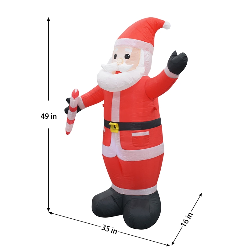 Jeco Weather Resistant Polyester Inflatable LED Christmas White Beard Santa