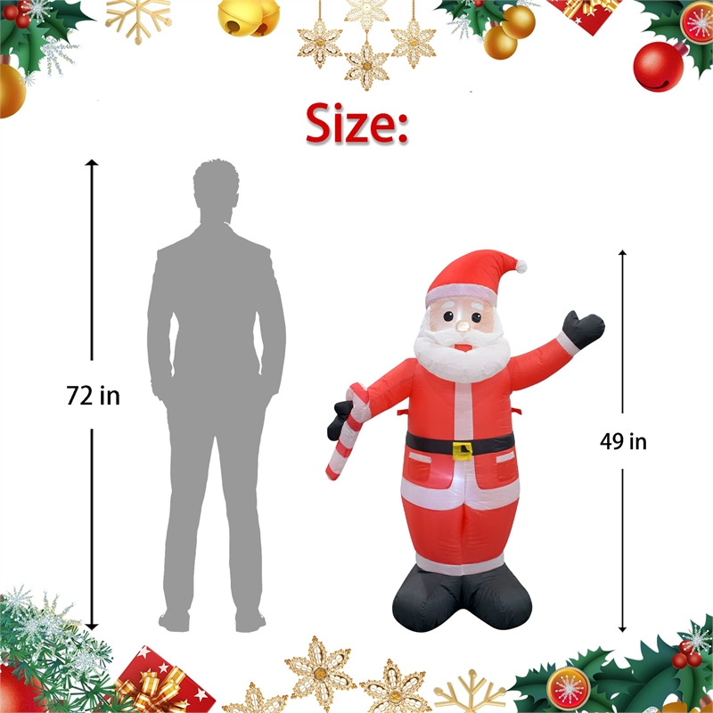 Jeco Weather Resistant Polyester Inflatable LED Christmas White Beard Santa