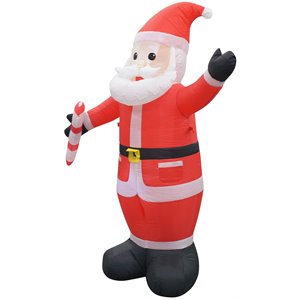 jeco weather resistant polyester inflatable led christmas white beard santa
