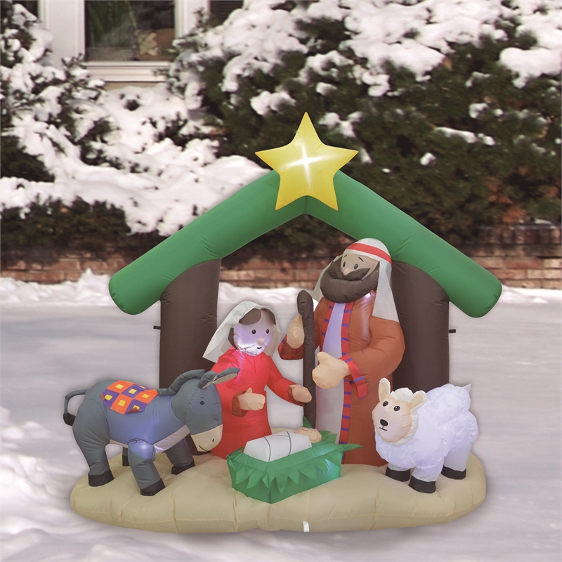 Jeco Giant Weather Resistant Polyester Inflatable LED Nativity Scene