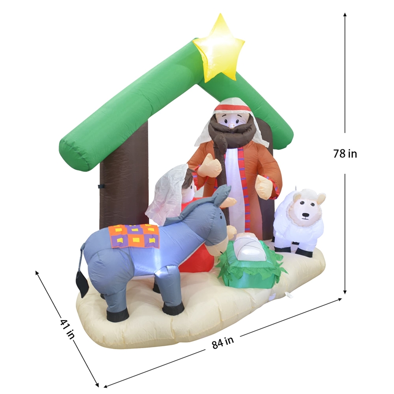 Jeco Giant Weather Resistant Polyester Inflatable LED Nativity Scene