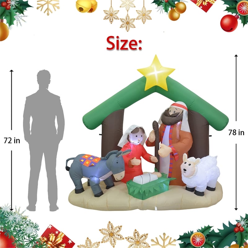 Jeco Giant Weather Resistant Polyester Inflatable LED Nativity Scene