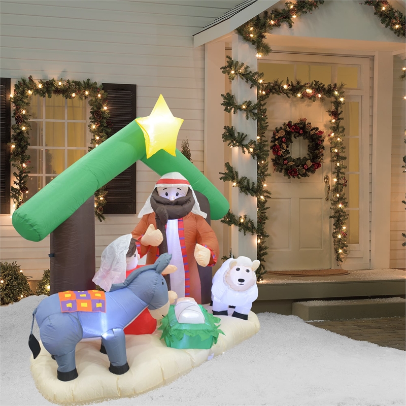 Jeco Giant Weather Resistant Polyester Inflatable LED Nativity Scene