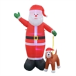 Jeco Giant Weather Resistant Polyester Inflatable LED Christmas Santa and Dog