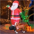Jeco Giant Weather Resistant Polyester Inflatable LED Christmas Santa and Dog