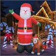 Jeco Giant Weather Resistant Polyester Inflatable LED Christmas Santa and Dog