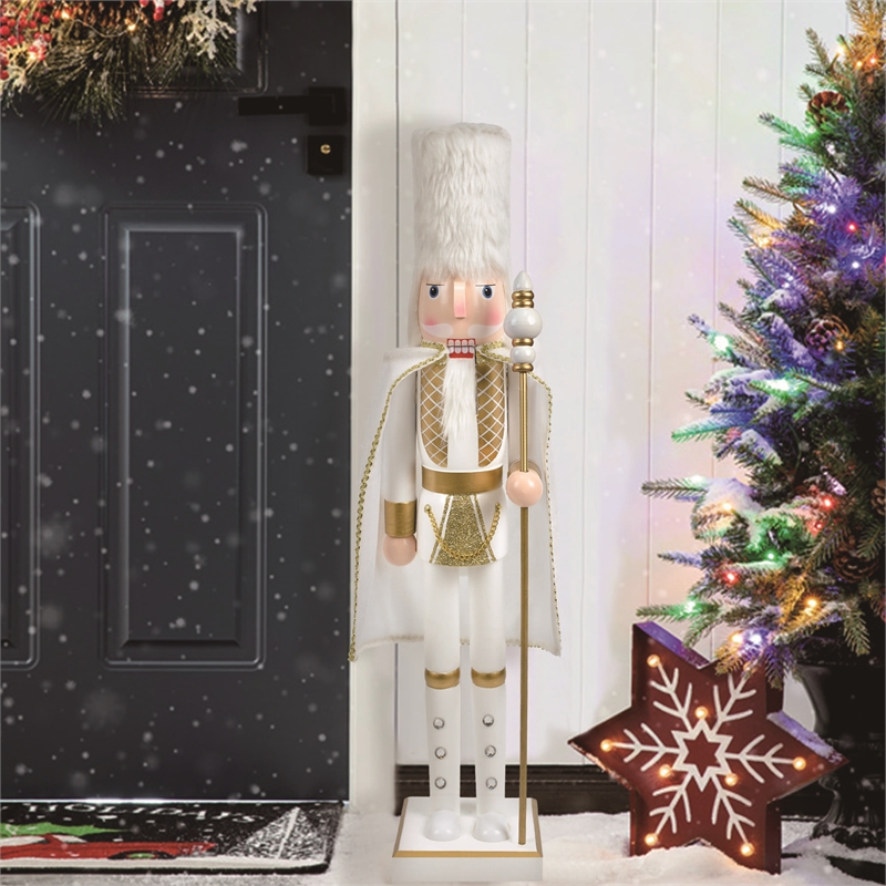 Jeco Hand Painted Crafted Nutcracker in Gold and White