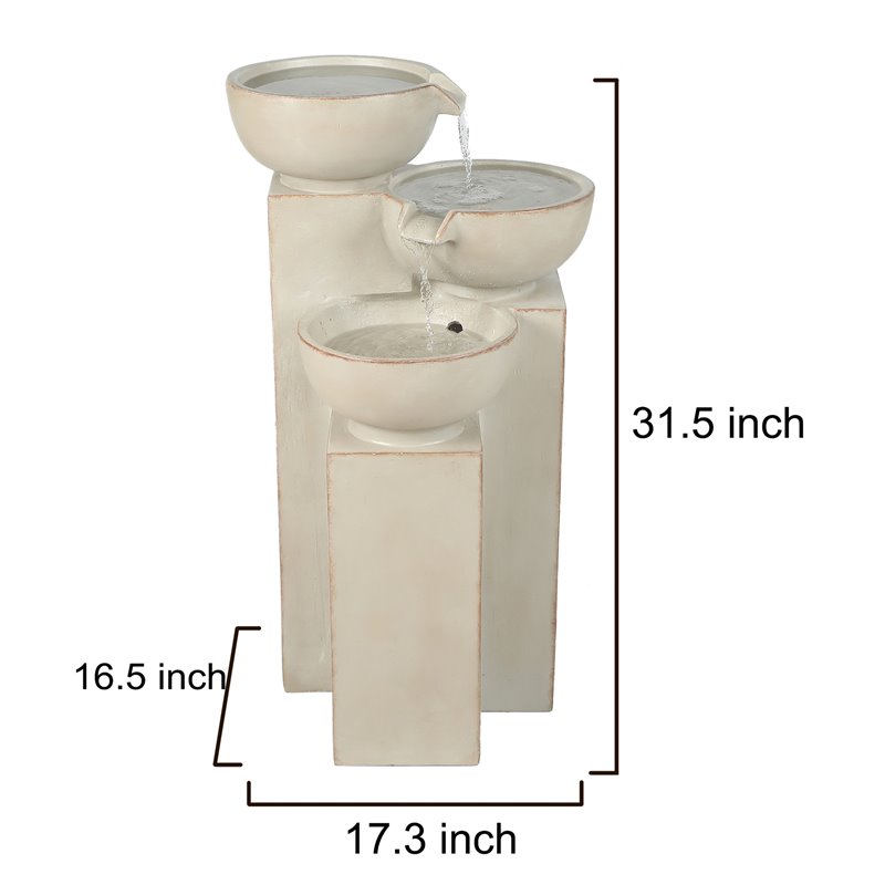 Jeco 3 Tier Bowls Water Fountain With LED Light