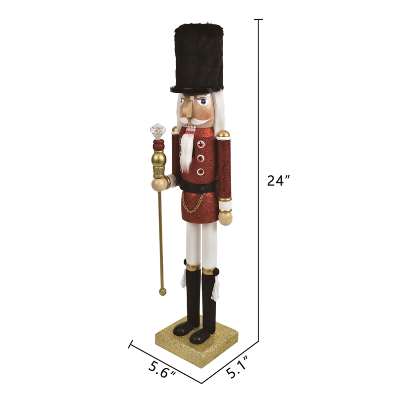 24 Inch Christmas Multi-color Wooden Shammah Soldier Nutcracker