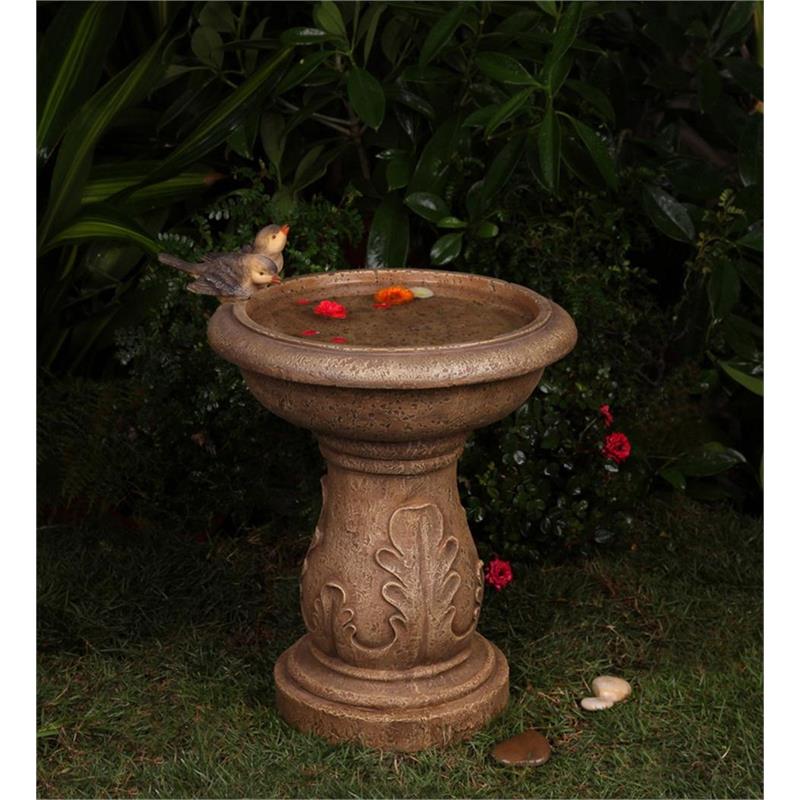 Classical Garden Resin Birdbath-Natural
