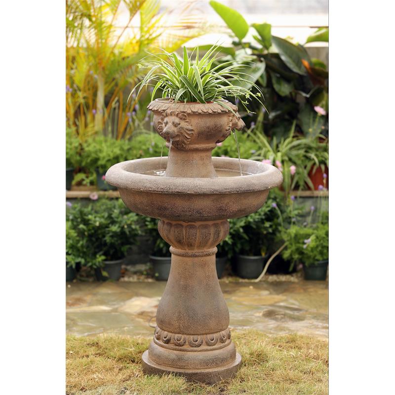 Multi Tiers Lion Head Garden Water Fountain