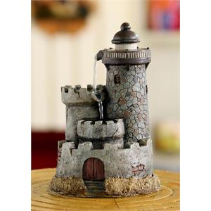 Lighthouse Tabletop Resin Water Fountain-Natural