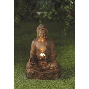 Rustic Buddha Water Fountain with LED Lighting