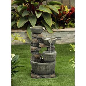 Jeco 3 Bowls Fountain Without Led Light in Gray