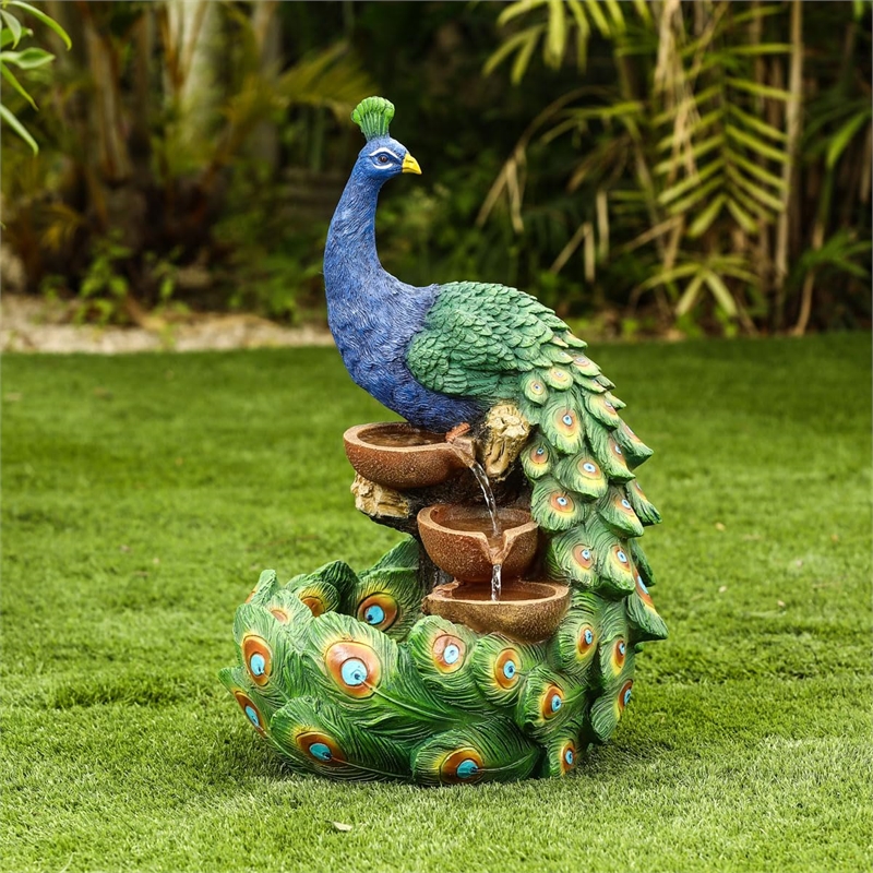 Resin Peacock Fountain