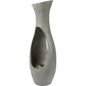 Jeco Vase Shape Fountain with Led Light in Gray