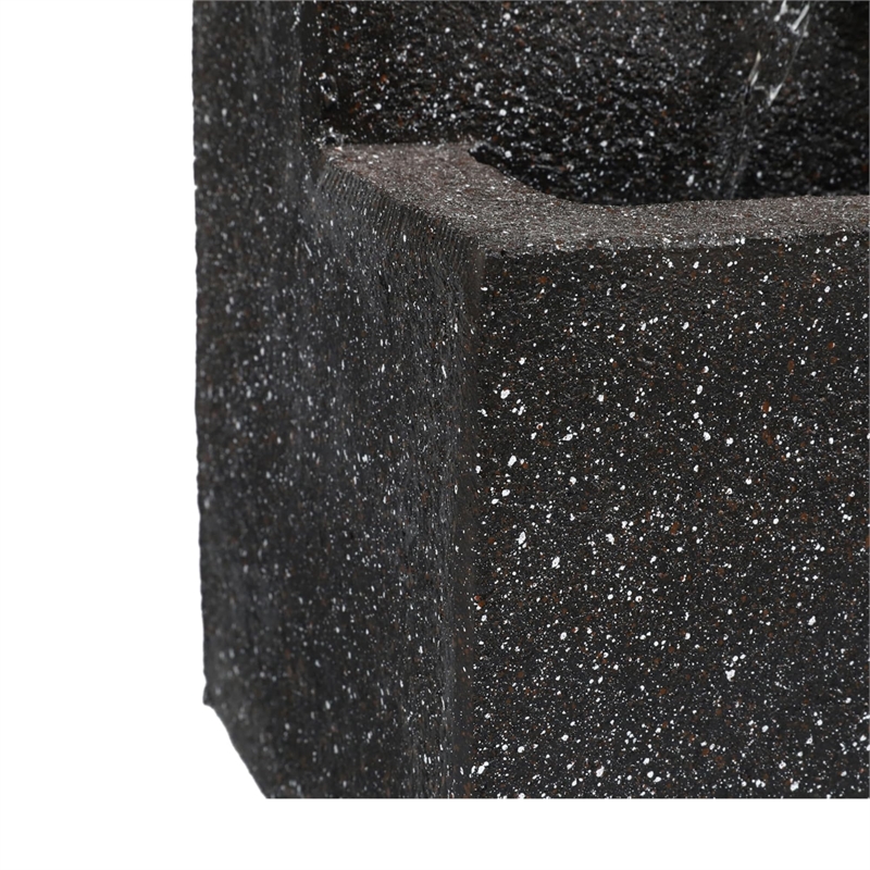 Jeco Contemporary 3-Tier Poly-Resin Bowls Outdoor Fountain in Multi-Color