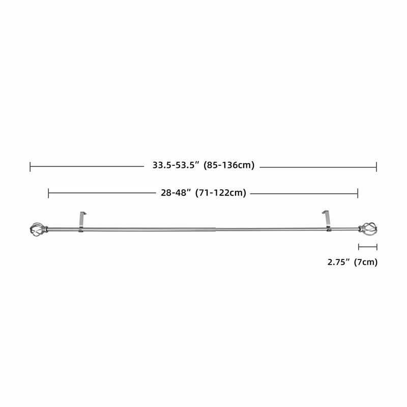 Sophie Adjustable Single Curtain Rod 28