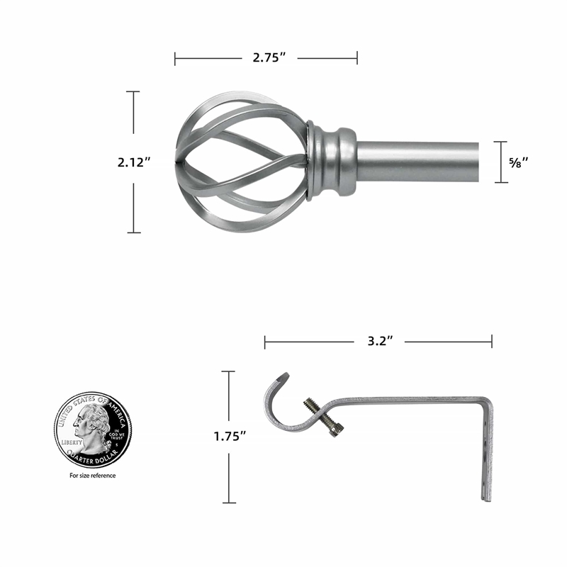 Sophie Adjustable Single Curtain Rod 28