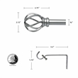 Sophie Adjustable Single Curtain Rod 28