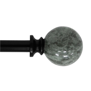 Nancy Adjustable Metal Single Curtain Rod 48&quot to 84&quot-Black