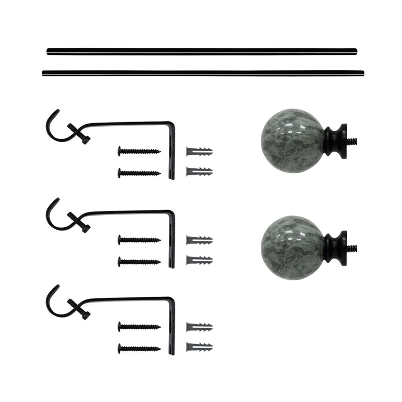 Nancy Adjustable Metal Single Curtain Rod 48