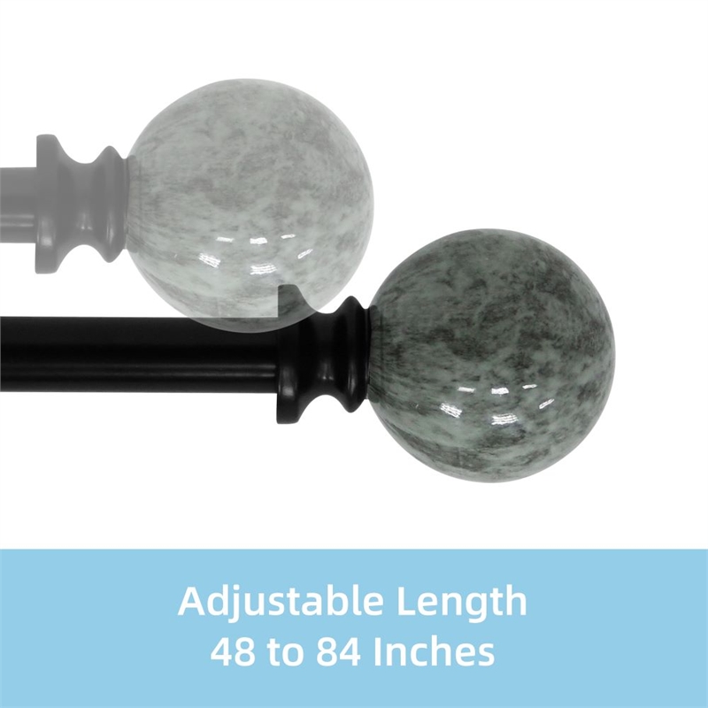 Nancy Adjustable Metal Single Curtain Rod 48