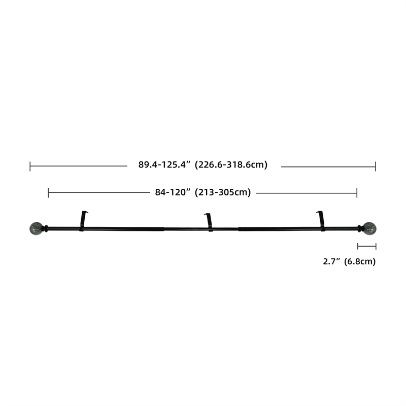 Nancy Adjustable Single Curtain Rod 84
