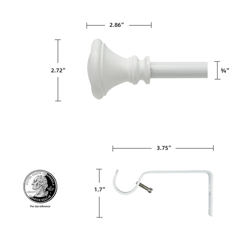 Scarlette Adjustable Single Curtain Rod 28