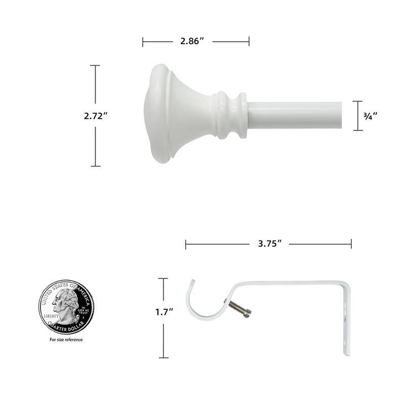 Scarlette Adjustable Single Curtain Rod 48