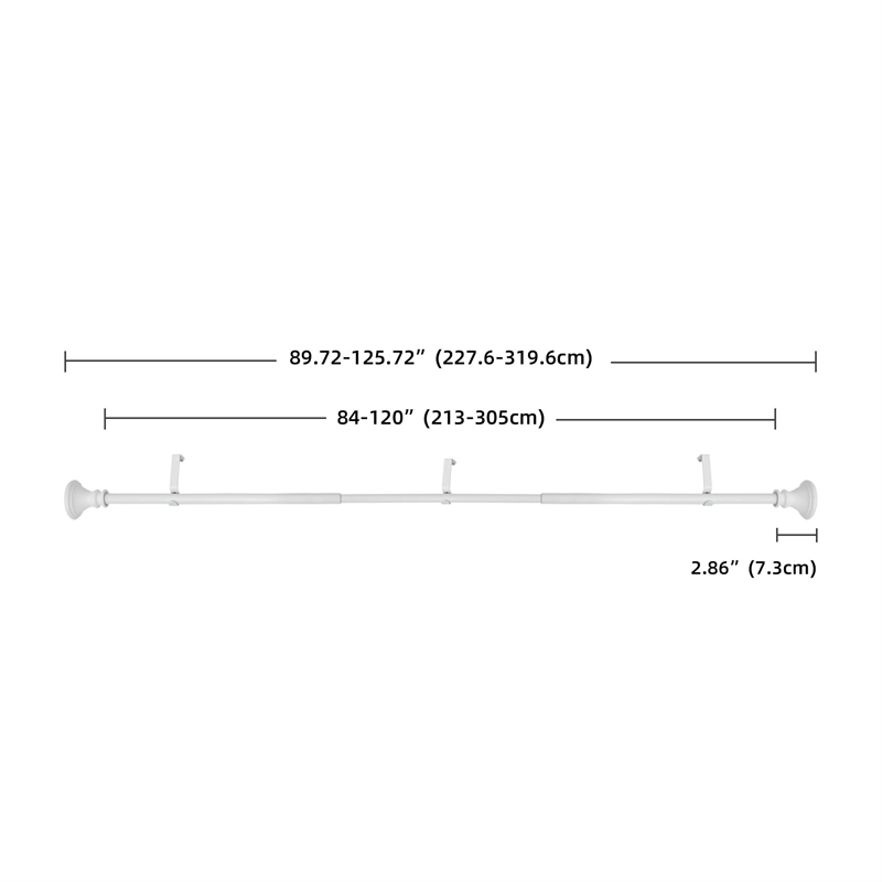 Scarlette Adjustable Single Curtain Rod 84