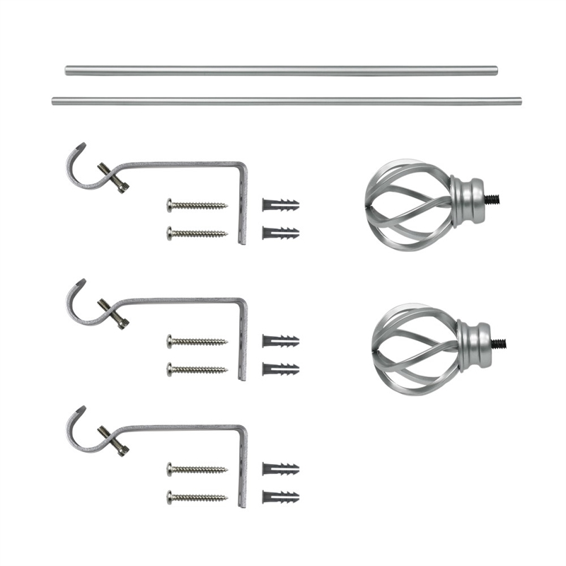 Sophie Adjustable Single Metal Curtain Rod 48