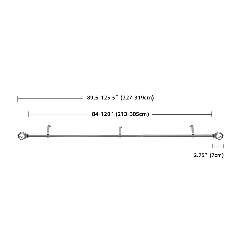 Sophie Adjustable Single Curtain Rod 84