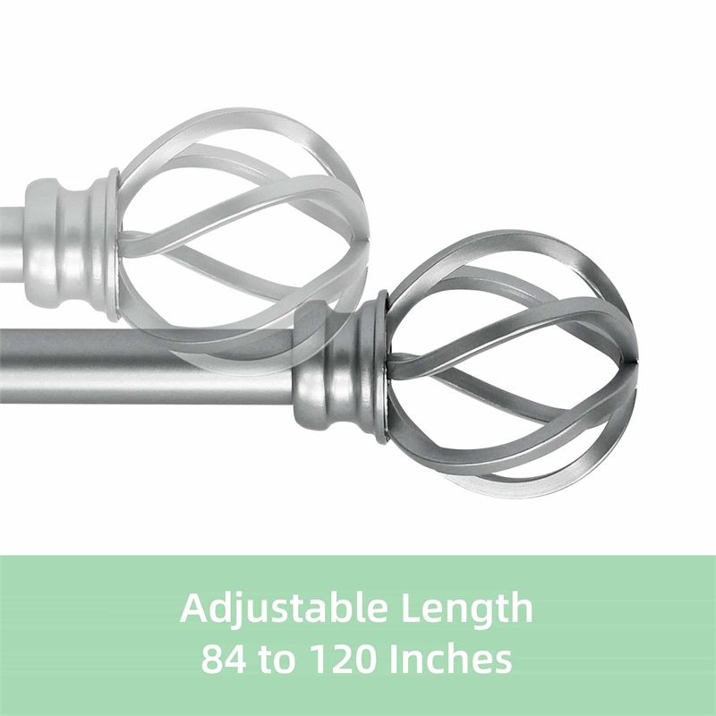 Sophie Adjustable Single Curtain Rod 84