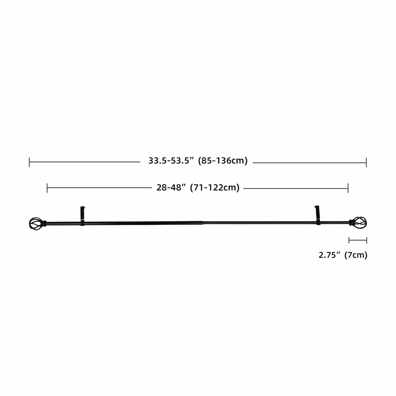 Sophie Adjustable Single Curtain Rod 28