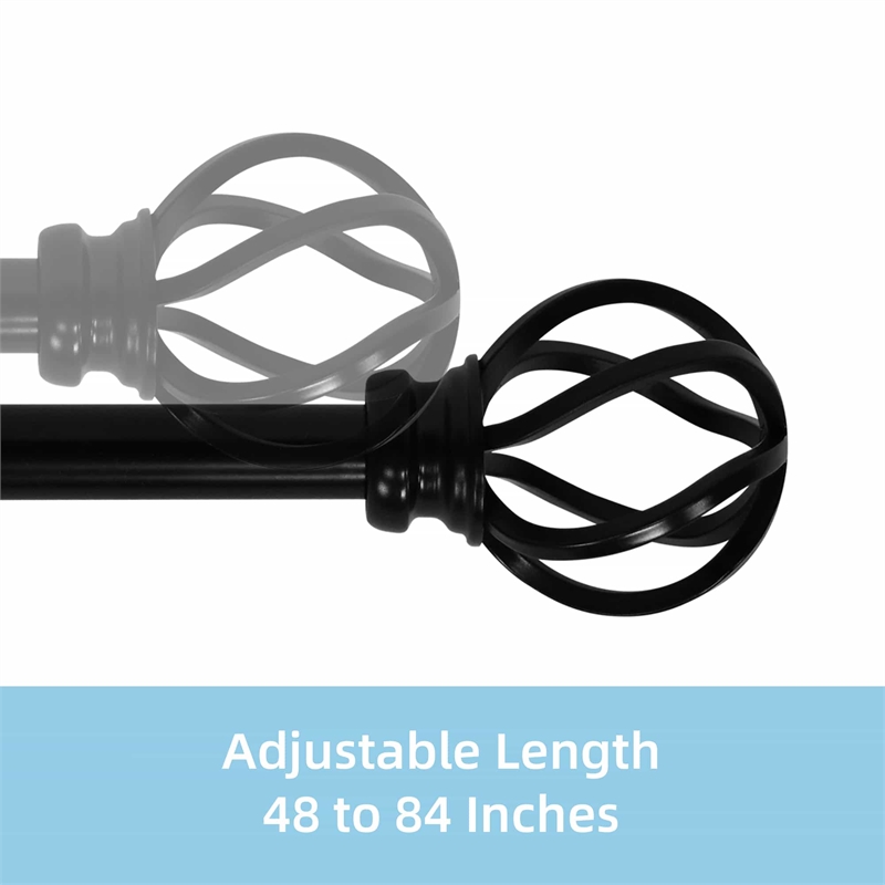 Sophie Adjustable Single Curtain Rod 48
